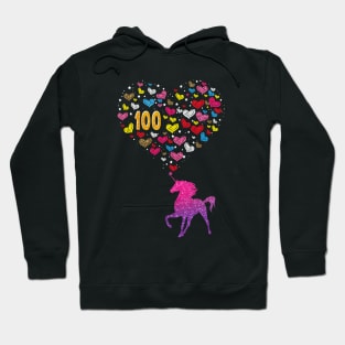 100 Days of School Unicorn Girls Teacher 100th Day of School Hoodie